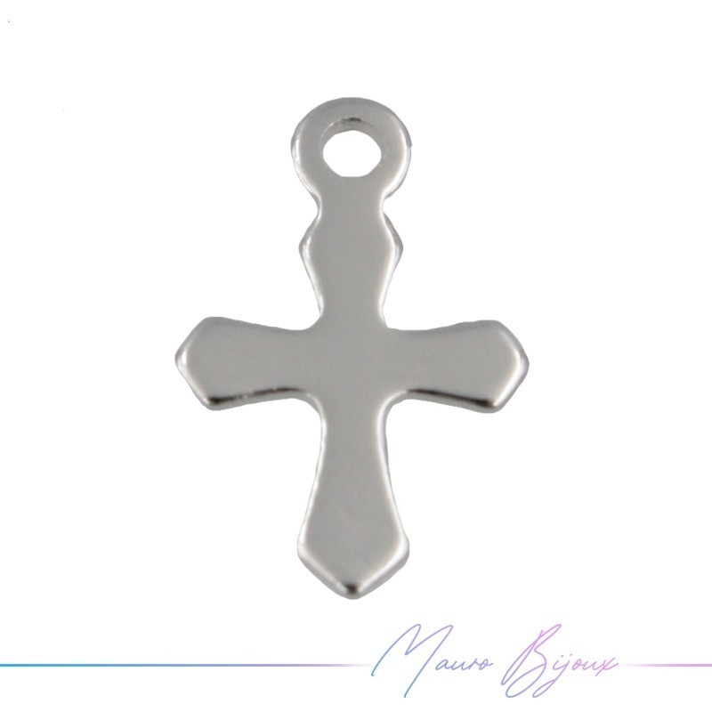 Ciondolo in Ottone Croce Argento 6x9mm