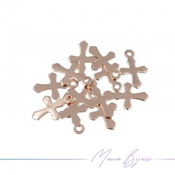 Ciondolo in Ottone Croce Ororosa 6x9mm