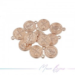 Ciondolo in Ottone Tondo Croce Ororosa 10.4mm