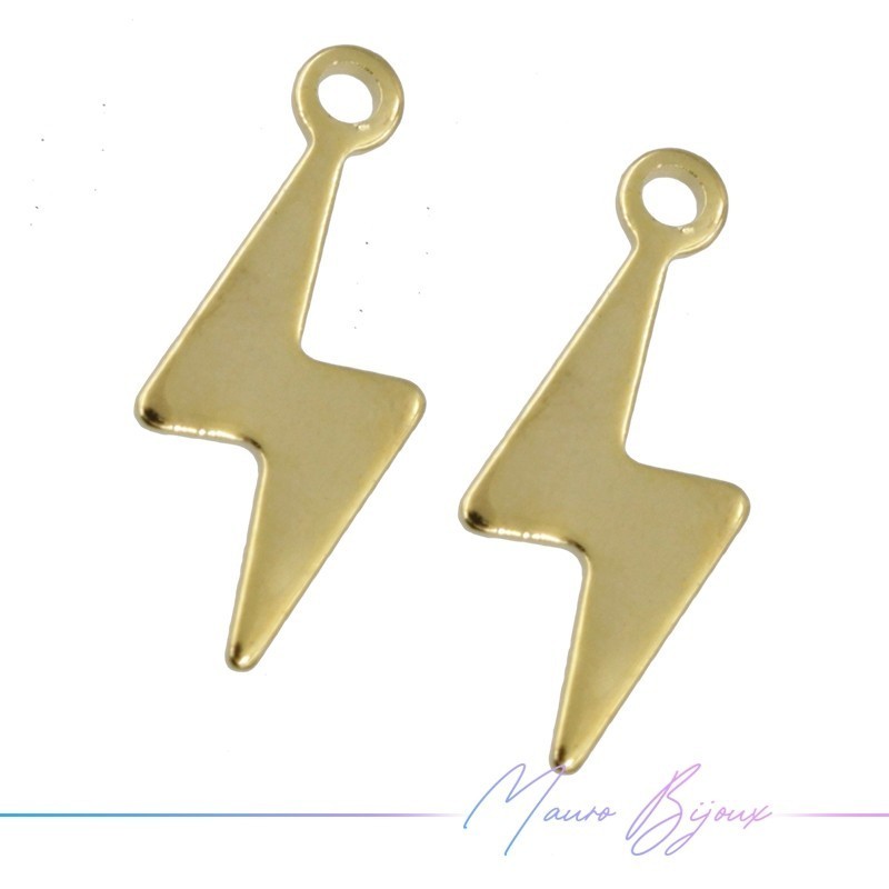 Ciondolo Fulmine in Ottone Oro
