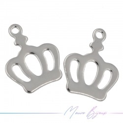 Ciondolo Corona in Ottone Argento