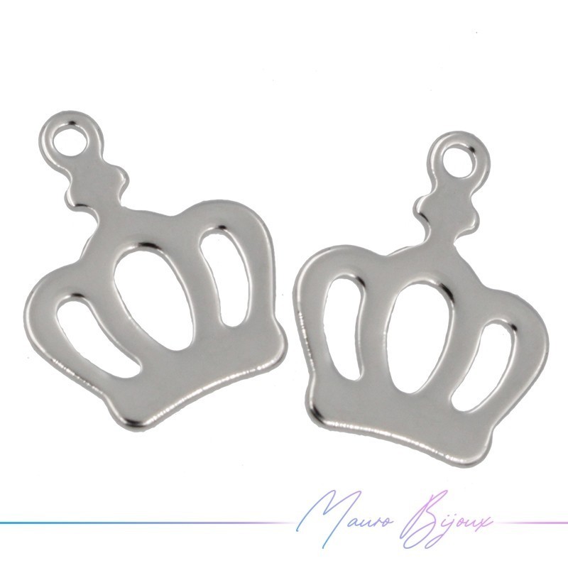 Ciondolo Corona in Ottone Argento