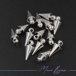 Ciondolo Cono in Ottone Argento