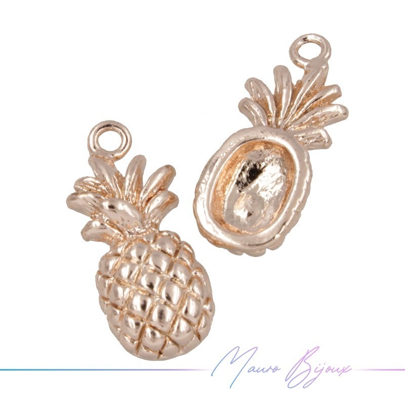 Ciondolo Ananas in Ottone Ororosa