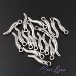 Silver Horn Brass Pendant 16mm