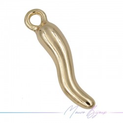 Silver Horn Brass Pendant Gold 22mm