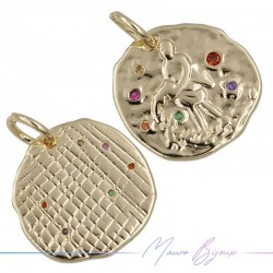 Aquarius Brass Pendant Gold 15mm