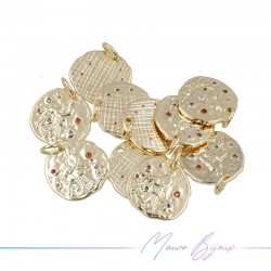 Aquarius Brass Pendant Gold 15mm