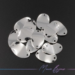 Ciondolo in Ottone Ovale Ritorto Argento 18x12mm