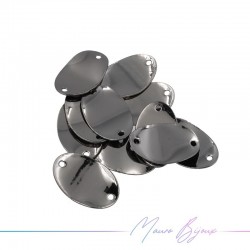 Ciondolo in Ottone Ovale Ritorto Canna Fucile 18x12mm