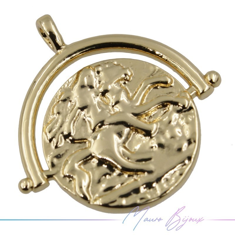 Jockey Brass Pendant Gold 20mm