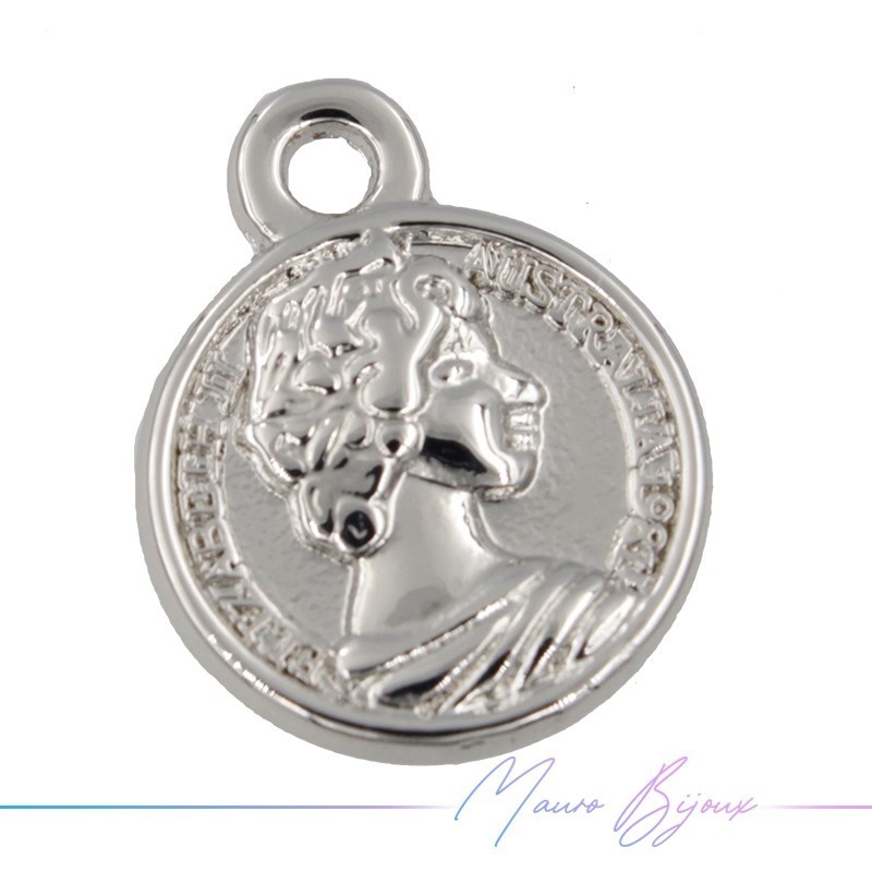 Ciondolo in Ottone Tondo Elisabetta Argento 12mm