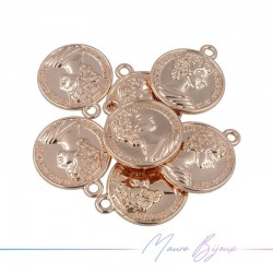 Ciondolo in Ottone Tondo Elisabetta Ororosa 12mm