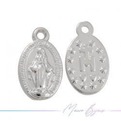Ciondolo in Ottone Madonnina Argento 12x8.5mm