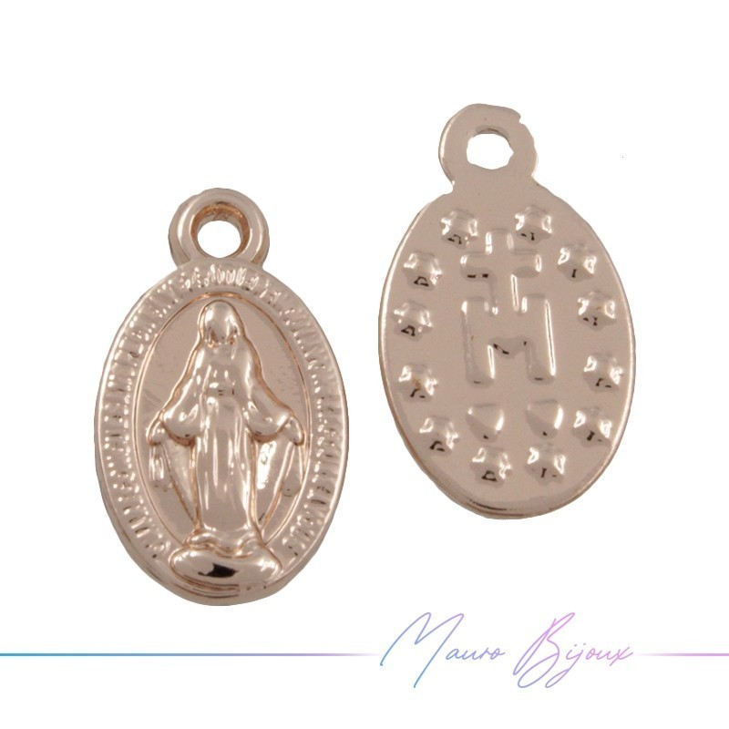 Madonna Brass Pendant Color Rosegold 12x8.5mm
