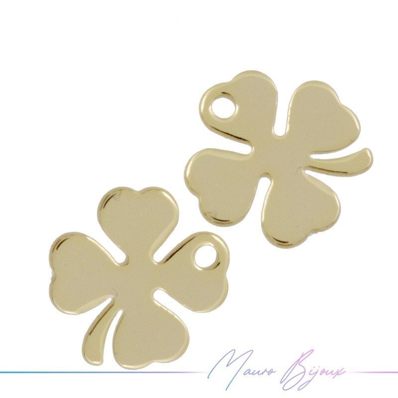 Cloverleaf Gold Brass Pendant 9mm