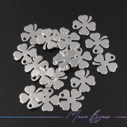 Cloverleaf Silver Brass Pendant 9mm