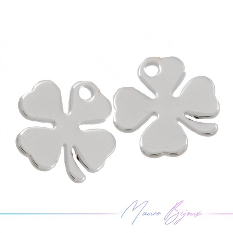 Cloverleaf Silver Brass Pendant 9mm