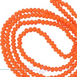 Filo Cristallo Ricoperto in Silicone Rondella Sfacettata Arancione 10mm