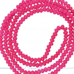 Filo Cristallo Ricoperto in Silicone Rondella Sfacettata Fucsia 10mm