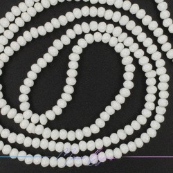 Filo Cristallo Ricoperto in Silicone Rondella Sfacettata Bianca 8mm