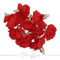 Charms Flower of Satin with Top in Brass 8x28mm