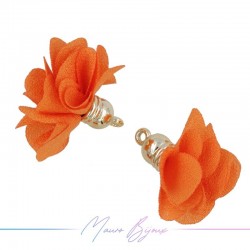 Charms Flower of Satin with Top in Brass 8x28mm