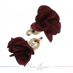 Charms Flower of Satin with Top in Brass 8x28mm