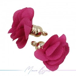 Charms Flower of Satin with Top in Brass 8x28mm
