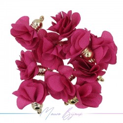 Charms Flower of Satin with Top in Brass 8x28mm