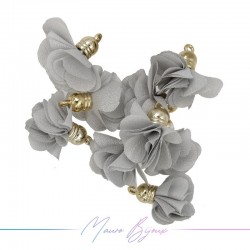 Charms Flower of Satin with Top in Brass 8x28mm