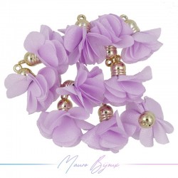 Charms Flower of Satin with Top in Brass 8x28mm