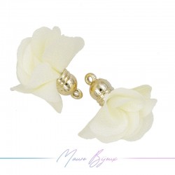 Ciondoli Fiore in Raso con Coppetta in Ottone 8x28mm