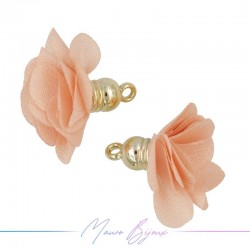 Charms Flower of Satin with Top in Brass 8x28mm