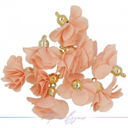Charms Flower of Satin with Top in Brass 8x28mm