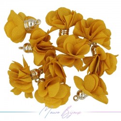 Charms Flower of Satin with Top in Brass 8x28mm