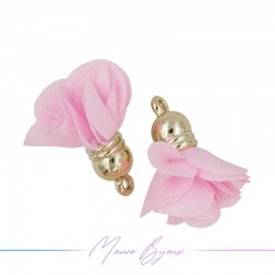 Charms Flower of Satin with Top in Brass 8x28mm