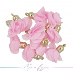 Charms Flower of Satin with Top in Brass 8x28mm
