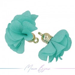 Charms Flower of Satin with Top in Brass 8x28mm