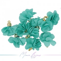 Charms Flower of Satin with Top in Brass 8x28mm