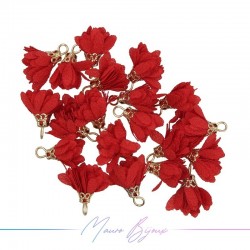 Ciondoli Fiore in Raso con Coppetta in Ottone 6x16mm