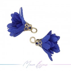 Ciondoli Fiore in Raso con Coppetta in Ottone 6x16mm