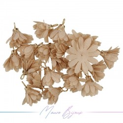 Ciondoli Fiore in Raso con Coppetta in Ottone 6x16mm