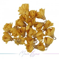 Ciondoli Fiore in Raso con Coppetta in Ottone 6x16mm