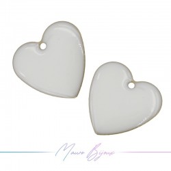 Heart Enamelled Brass Pendant 14.5x15mm