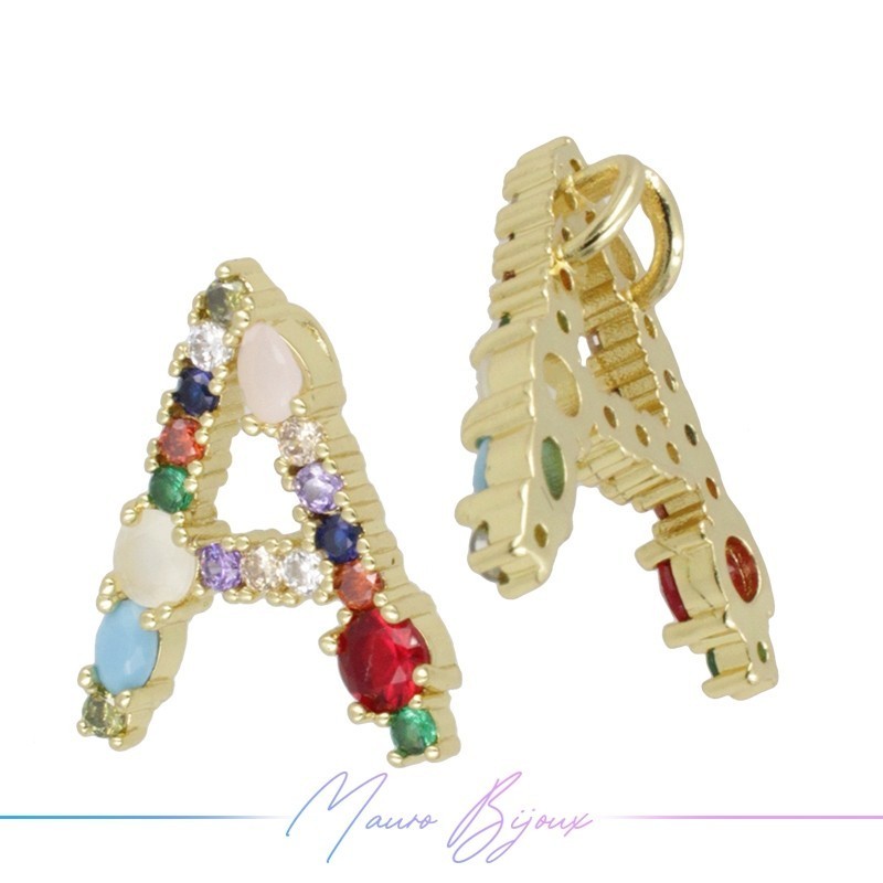Letters in Brass with Mix Stones A