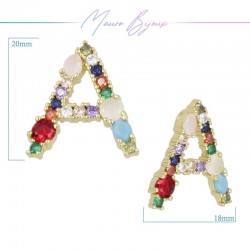 Letters in Brass with Mix Stones A
