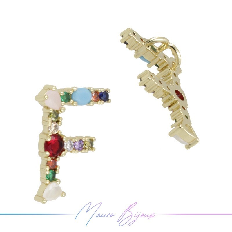Letterine in Ottone Pietre Miste F