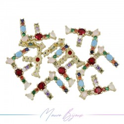 Letterine in Ottone Pietre Miste F