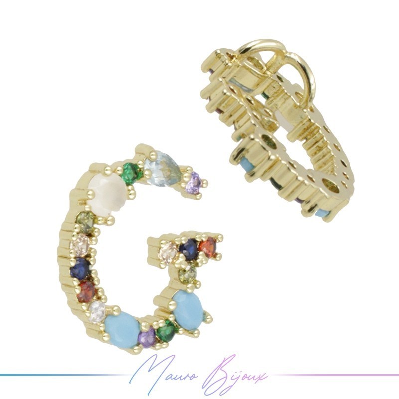 Letters in Brass with Mixed Stones G